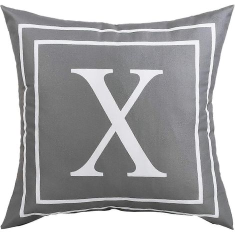 Housse de coussin grise avec lettre X, housse de coussin carrée moderne, décoration pour canapé, lit, fauteuil, voiture, 45,7 x 45,7 cm (1/5)