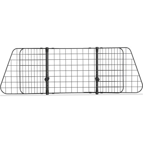Relaxdays Dog Car Guard, Safety Gate, Separator, Universal Size, Large, Adjustable Width, HxW: 40 x 92-157 cm, Black