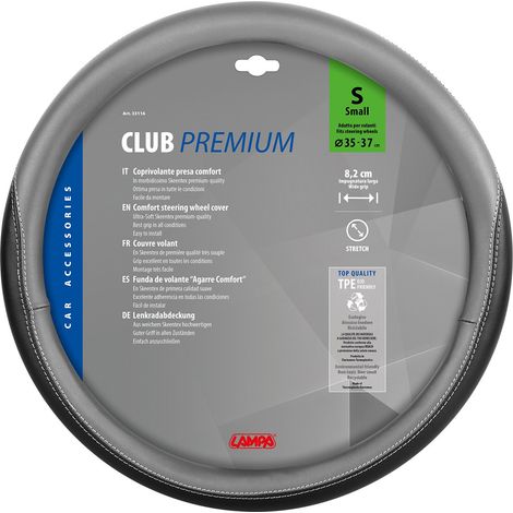 Club, coprivolante in Skeentex - S - Ø 35/37 cm - Nero/Grigio