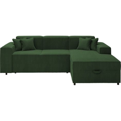 Sofá rinconero Clovis 116, Derecha, Función de descanso, Almacenaje, 253x166x79cm, 0