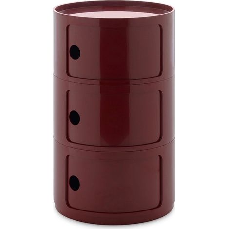 Componibile BIG 3 elementi in ABS a base tonda Bordeaux Kartell 04923BO