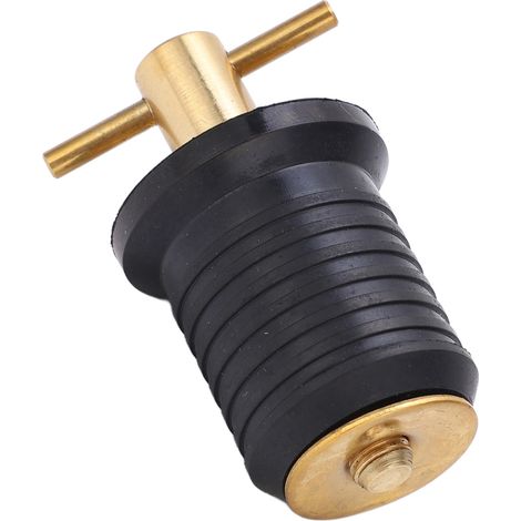 Bouchon de vidange en laiton avec poignée en T et joint en caoutchouc, résistant à la rouille, pour applications marines, 1 pouce/25 mm (1/5)