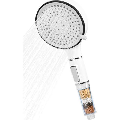 [NIEMALS VERWENDET] Duschkopf mit Filter, wassersparend, hoher Wasserdruck mit 5 Strahlarten, Anti-Kalk-Handbrause, Regendusche für hartes Wasser, Restchlor, Schwermetalle