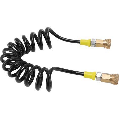 Tuyau d'air comprimé à ressort 8 mm, double raccord rapide femelle 63 MPa M10x1, tube spiralé pour pompe à air haute pression et bouteille de plongée (1/5)