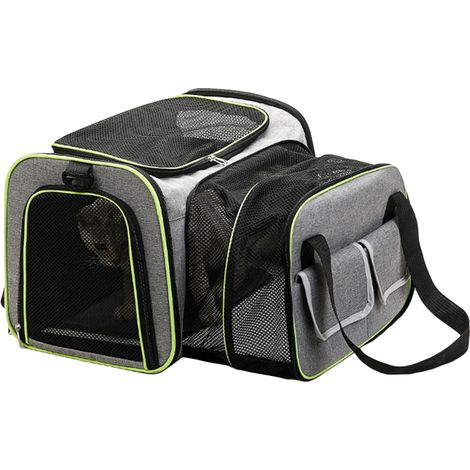 Sac transport animal extensible, pliable, maille respirante, poches zippées (Chats/Petits chiens) (1/5)
