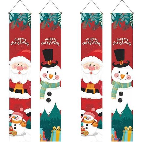Weihnachtsbanner, Weihnachtstürschild, Türbanner, Hängende Banner, Dekoration für Haustür und Wand (1/5)