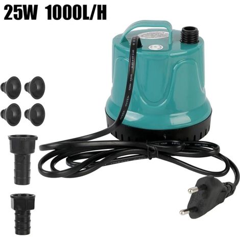 Ulisem Pompe submersible pour fontaine à eau, 220 V, 25 W, 40 W, 800-1 500 l/h, pour aquarium, bassin, filtration, nettoyage (EB-A1000 25 W) (1/4)