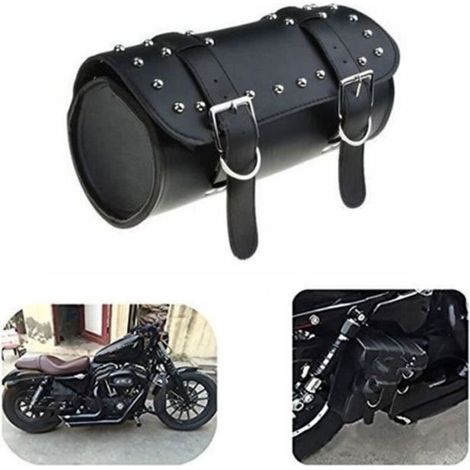 Sacoche moto - Harley Davidson - Tonneau - Cuir - 31x13 cm - Universelle (1/4)