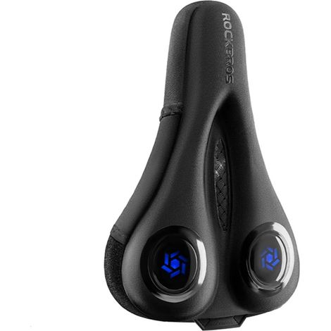 Coprisella per bicicletta in gel foam con copertura antipioggia - Nero e blu (1/3)