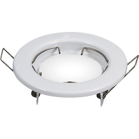 PORTAFARETTO LED FISSO IN METALLO bianco - Ø 81 x h.40 mm - Ø imbocco 63 mm  - VTAC