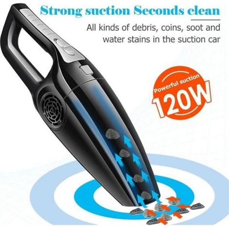 Aspirateur Voiture - 12 V - 120 W - 3600 Tr/Min - Cyclonique - Humide/Sec - Portable - Noir - 1 Pièce (1/5)
