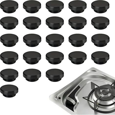 24 Pcs 8mm Rubber Cap Screw Cap Cap for RV Cooker Accessories Compatible with Dometic and Smev (Black) (1/5)