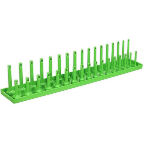 Sealey Socket Holder 1/2""D 10-27mm Hi-Vis Green For Standard And Deep SH1217HV (1/2)