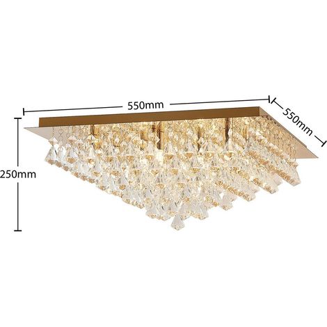[GEBRAUCHT] Lindby Rimedia Kristall Deckenlampe Deckenlampe Lampe Leuchte Licht Gold 55cm B-Ware