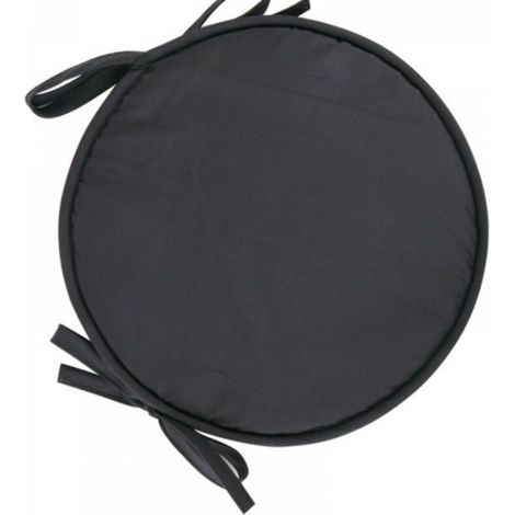Set de 4 coussins d'assise ronds, coussins de chaise ronds, coussins de chaise gris foncé pour table à manger, jardin, bureau à domicile, cuisine (1/5)