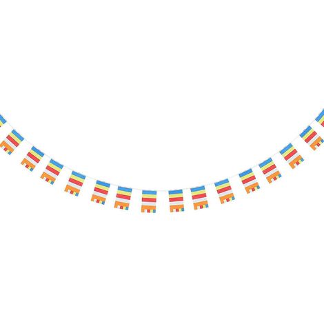 Décoration extérieure Drapeau de prière vierge Bouddha Bannière cinq couleurs Drapeau de prière bouddhiste Lungta Drapeaux de prière-1000X21X0.01CM-Colorful