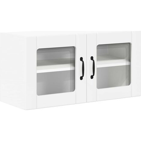 Maison Exclusive - Mobile in vetro da parete LUCCA Bianco 80 x 31 x 40 cm (1/5)