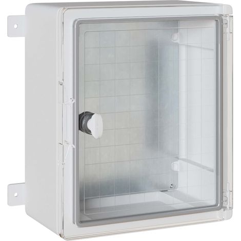 Armario de control moderno 30 x 16,5 x 35 cm resistente estilo contemporáneo para uso interior y exterior plástico gris 020058210 (1/5)