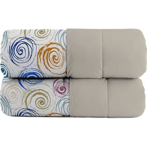 Trapunta Invernale Matrimoniale Stampata in Microfibra 200gr Double Face Spirals (1/3)