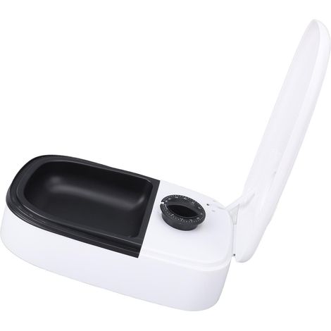 Distributeur automatique de croquettes et d'aliments humides avec minuterie pour chiens et chats (noir) (1/5)