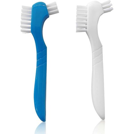Cepillo para prótesis dentales, cerdas suaves, limpieza eficaz, para dientes artificiales y aparatos de ortodoncia. (1/5)