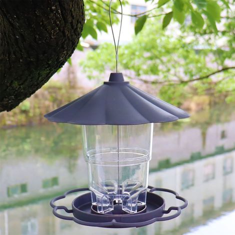 Distributeur À Oiseaux - En Plastique Résistant - Pour Jardin Arrière Balcon Terrasse - Capacité 1,2 L - 3 Orifices D’Alimentation - 1 Pièce (1/5)