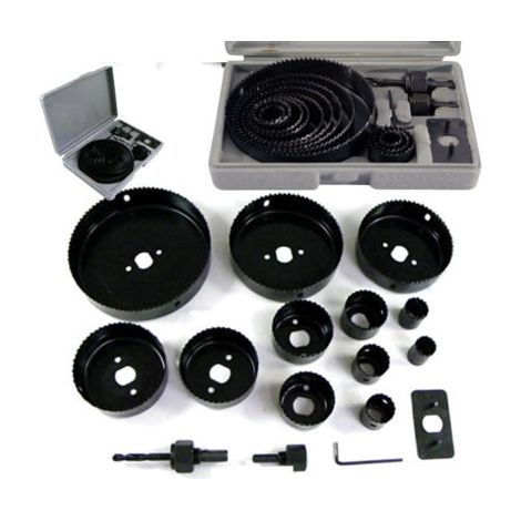 16PC HOLE SAW SET CUTTING 19-127MM WOOD CARBON STEEL CUTTER CIRCULAR ROUND HS001