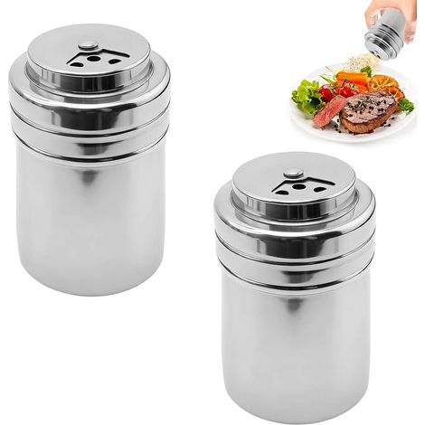 2-teiliges großes Küchensalzstreuer-Set aus Edelstahl 304 (1/5)