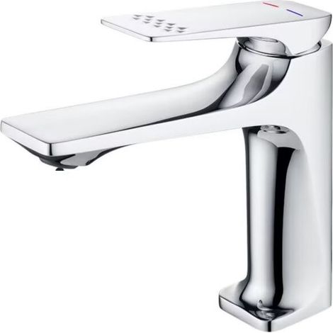 Grifo de lavabo, rociador antisalpicaduras, color blanco con manguera de suministro de agua de 60 cm. (1/5)
