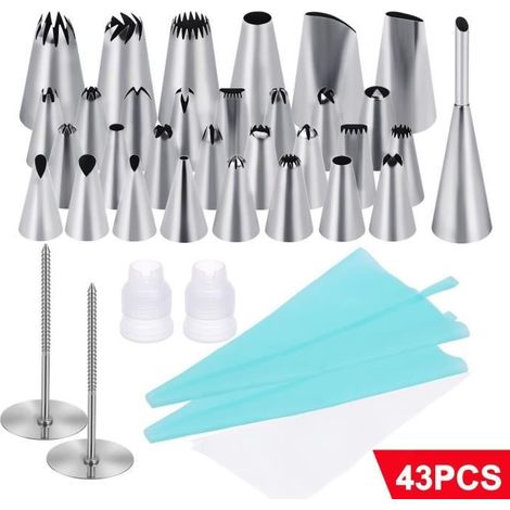 SUNDIX Douilles Pâtisserie Inox 43 PCS Set Professionnel de Pâtisserie Poches à Douille-Ywey (1/4)