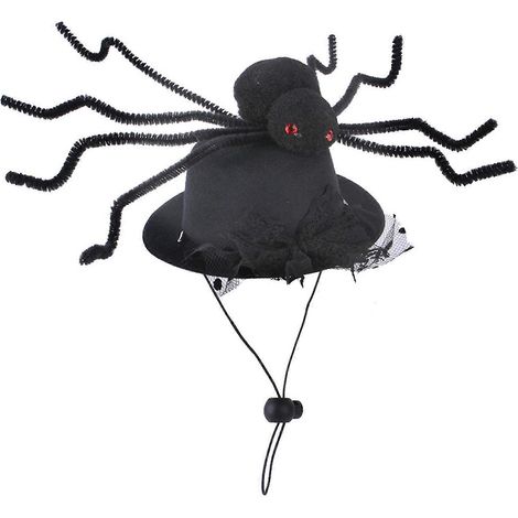 Hundehut für Katzen, Spinnen-Dekoration, Halloween-Kopfbedeckung, Kostümzubehör, Haustiermütze