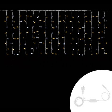 Tenda luminosa 3 metri 128 MaxiLed Reflex Professionale Bianco Caldo fisso e intermittente prolungabile altezza 80cm da esterno Wisdom (1/4)
