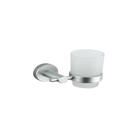 Porte brosse à dent, gobelet salle de bain mural, fixation sans perçage, acier - plastique, blanc - brillant