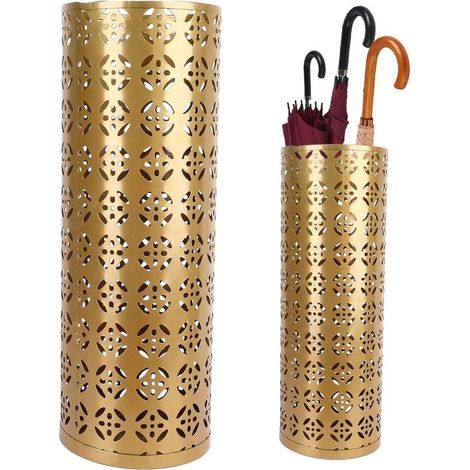 Portaombrelli in metallo per l'ingresso, elegante, compatto, con struttura cava resistente alla ruggine, mantiene i pavimenti asciutti e in ordine. (1/5)