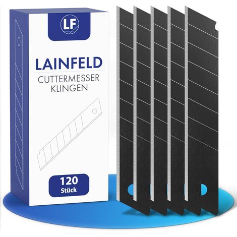 120 lames de cutter 18 mm, lames sécables noires pour cutter et moquette (1/5)