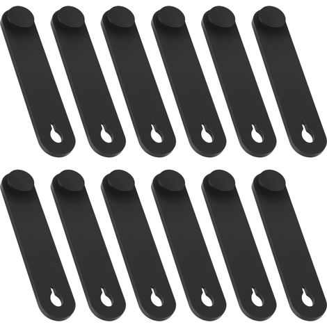 Lot de 12 attaches de câble en caoutchouc pour moto, voiture, produit mécanique, câble de chargeur domestique, 57 x 12 mm, noir (1/5)
