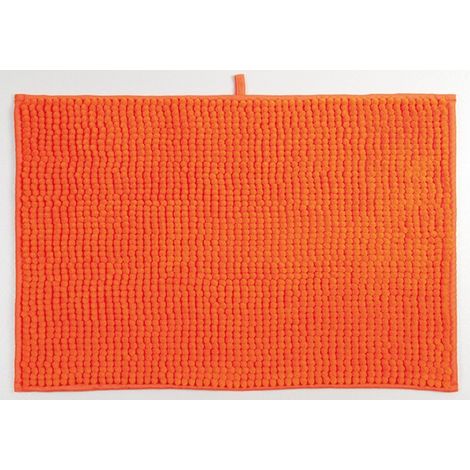 TAPIS DE BAIN CHENILLE ORANGE - 40X60 CM