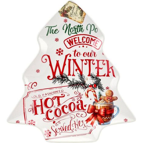 Fade Chocolate vassoio albero natale porcellana 30x28 cm (1/2)