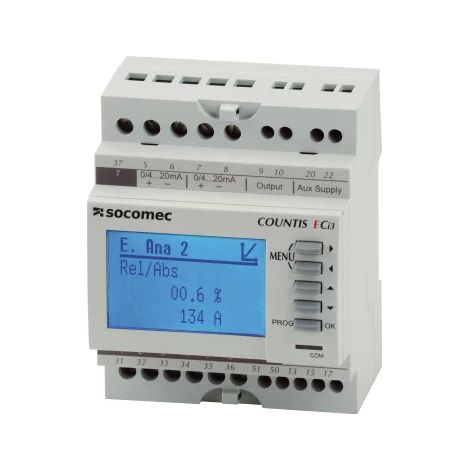 Socomec 48530000 Contatore di energia con display LCD, uscita a impulsi, 85 mm, 90 mm, 73 mm