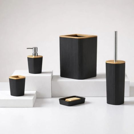 Set 5 accessori bagno d'appoggio Show Feridras nero