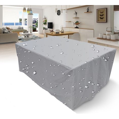 Vtizikl Funda rectangular para muebles de jardín, de poliéster, impermeable, antipolvo y resistente a los rayos UV, para sillas o mesas de patio (tamaño: 260 x 135 x 82 cm) (1/4)