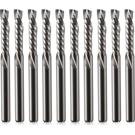 Fraise composée de lumière unique, 1 fraise de coupe en haut et en bas, foret de routeur spirale, tige de 3,175 mm, longueur de coupe 15 mm, longueur de coupe 38 mm (1/5)