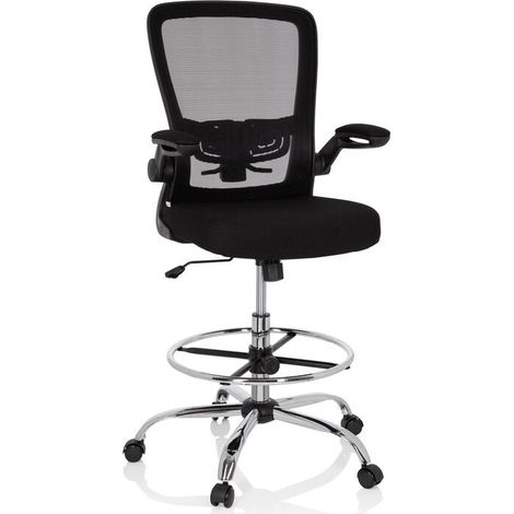 [GEBRAUCHT] B-Ware Hjh Office Counterstuhl Drehstuhl Vendo Work Fußring Armlehnen Schwarz Bürostuhl (1/2)