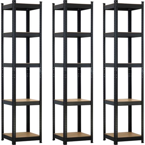 Lot de 3 étagères modulaires avec 5 tablettes réglables, 180 x 40 (1/5)