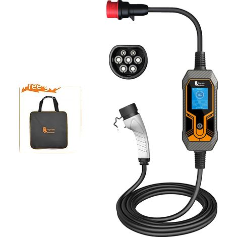 Chargeur Portable EV, Haute Sécurité, Large Compatibilité, 11KW 16A 3 Phases, TYPE2 (1/2)