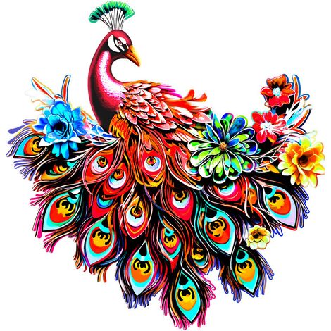 Décoration Murale Peacock Artisanale en Fer - Paon en Métal Rouge Unique - Craft Art de Foyer Décoratif Nouveau (1/5)
