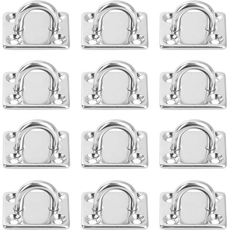 12 Pièces Platine Oeil INOX M5 Platine Ancrage INOX 304 Crochet Oeillet Plaque a Oeillet Carré Crochets de Plafond Support Anneau Mural pour Accrocher des Objets Crochets de Fixation (1/4)
