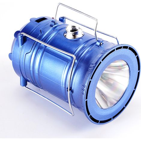 Linterna de camping recargable por USB, linterna de camping, linterna de iluminación, lámpara de camping para exteriores, impermeable, 1 unidad (azul)
