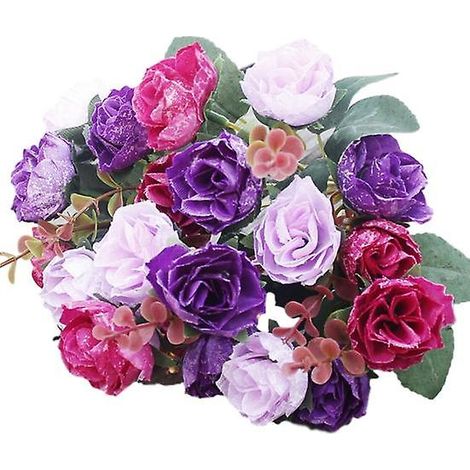 rose artificielle pour décoration de jardin, fête, mariage ou vacances à faire soi-mêmeviolet (1/5)