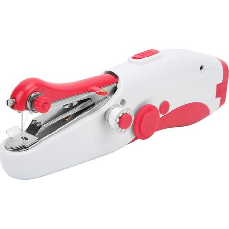 Mini machine à coudre électrique portable pour la maison, à double aiguille, idéale pour le bricolage, rouge. Rouge.